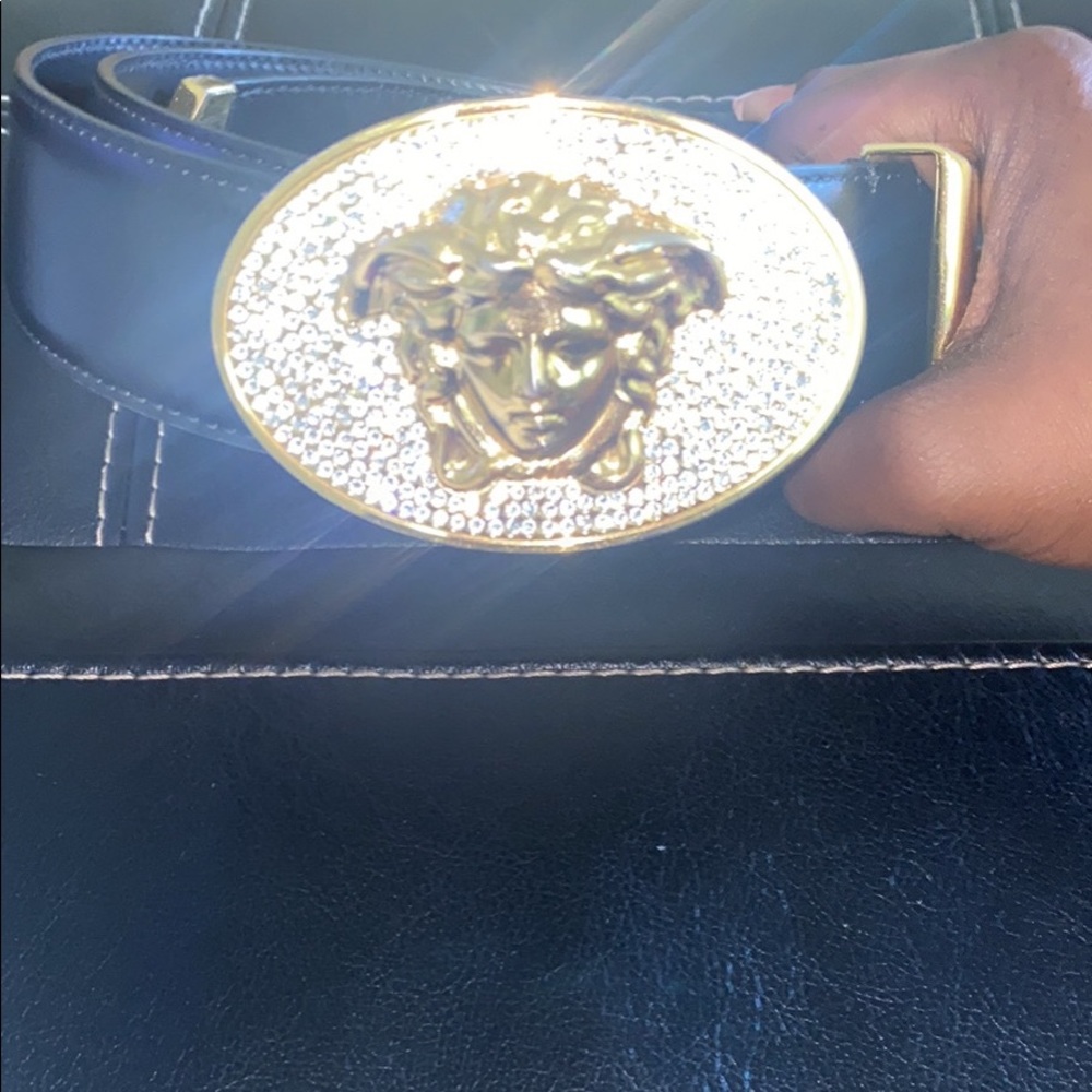 Gold & Black crystal Medusa Head Versace belt